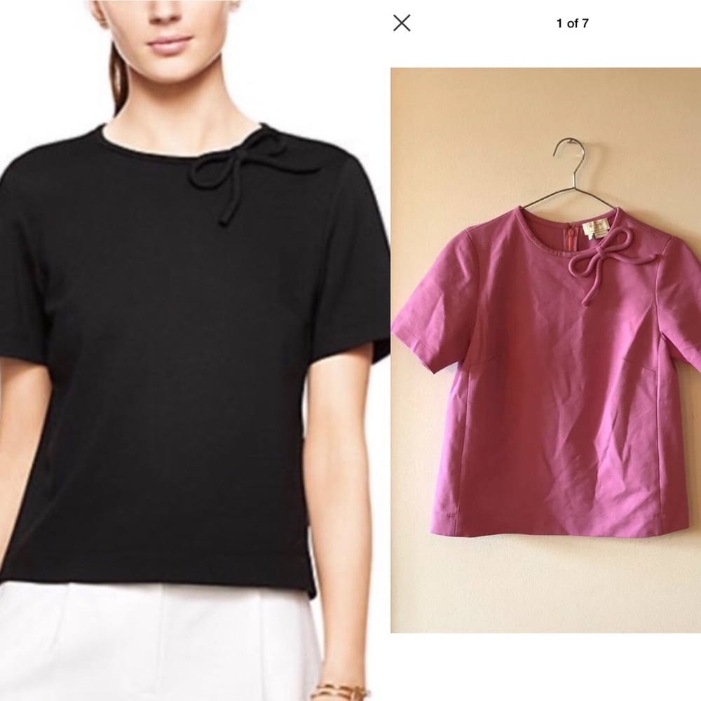 Kate spade Ponte bow collar detail blouse PINK FINAL PRICE